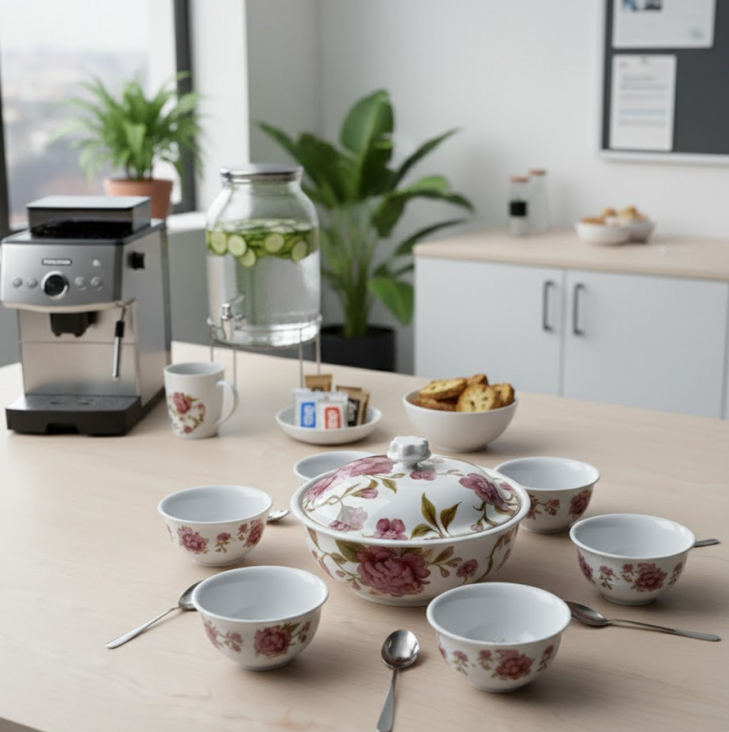 All components of the versatile 5-piece serving cutlery laid out.