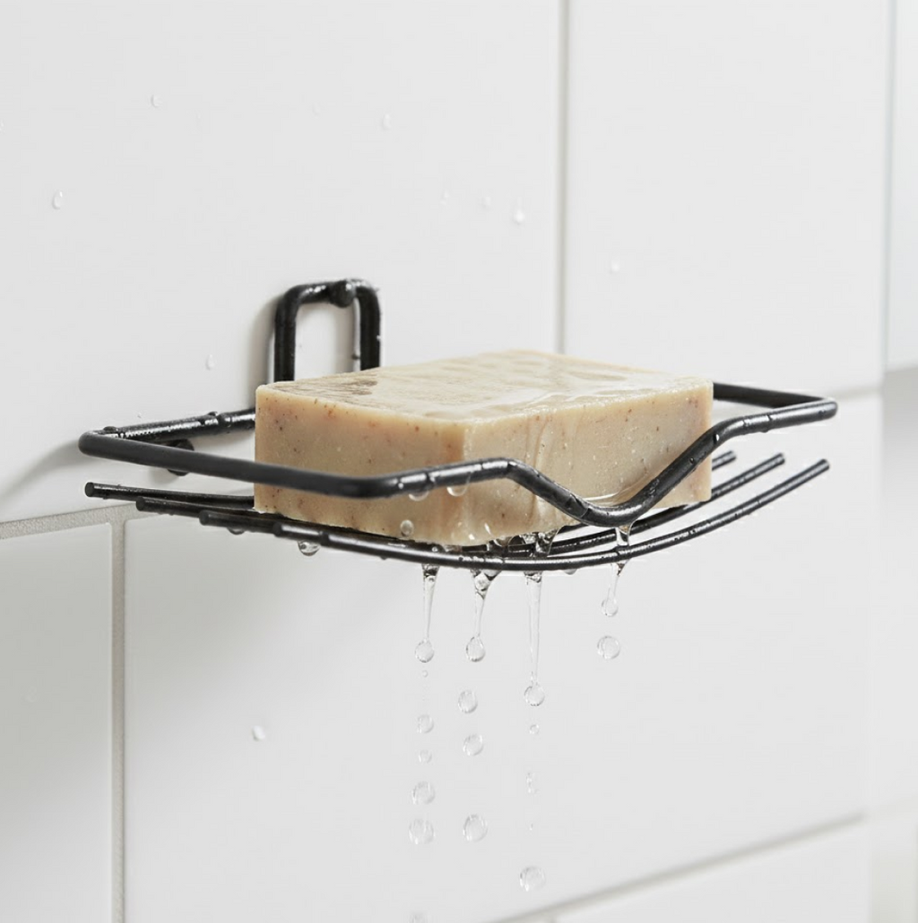 VelvetBubbles 2-piece wall mount soap rack set for bathroom organization.