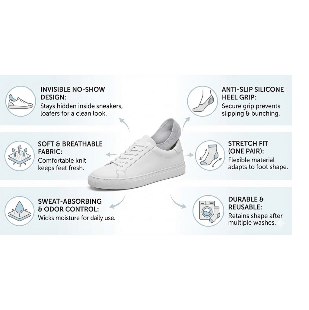 Demonstration of the elasticity and stretch of no-show liner socks