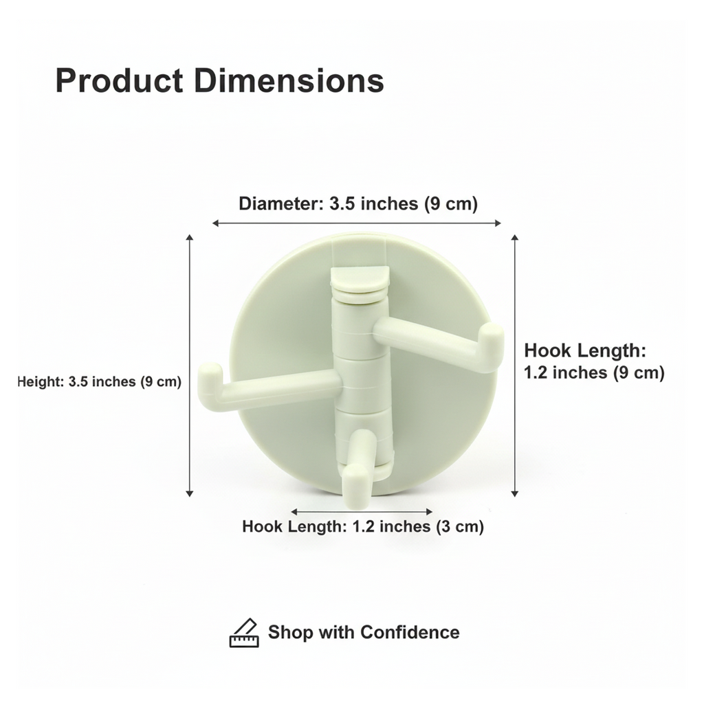 Rear view of the strong adhesive backing on the punch-free utility hook for easy installation.