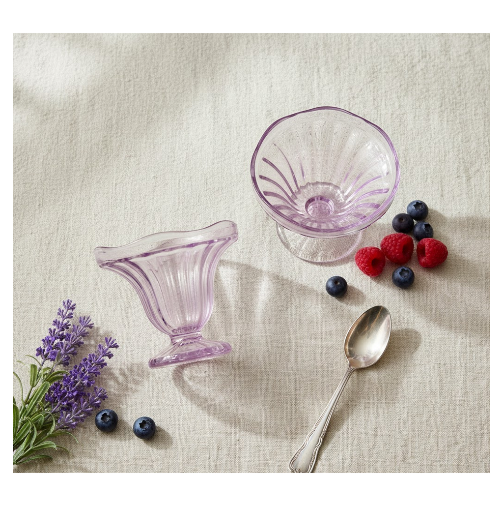 A stack of clear plastic ice cream bowls demonstrating their compact storage.