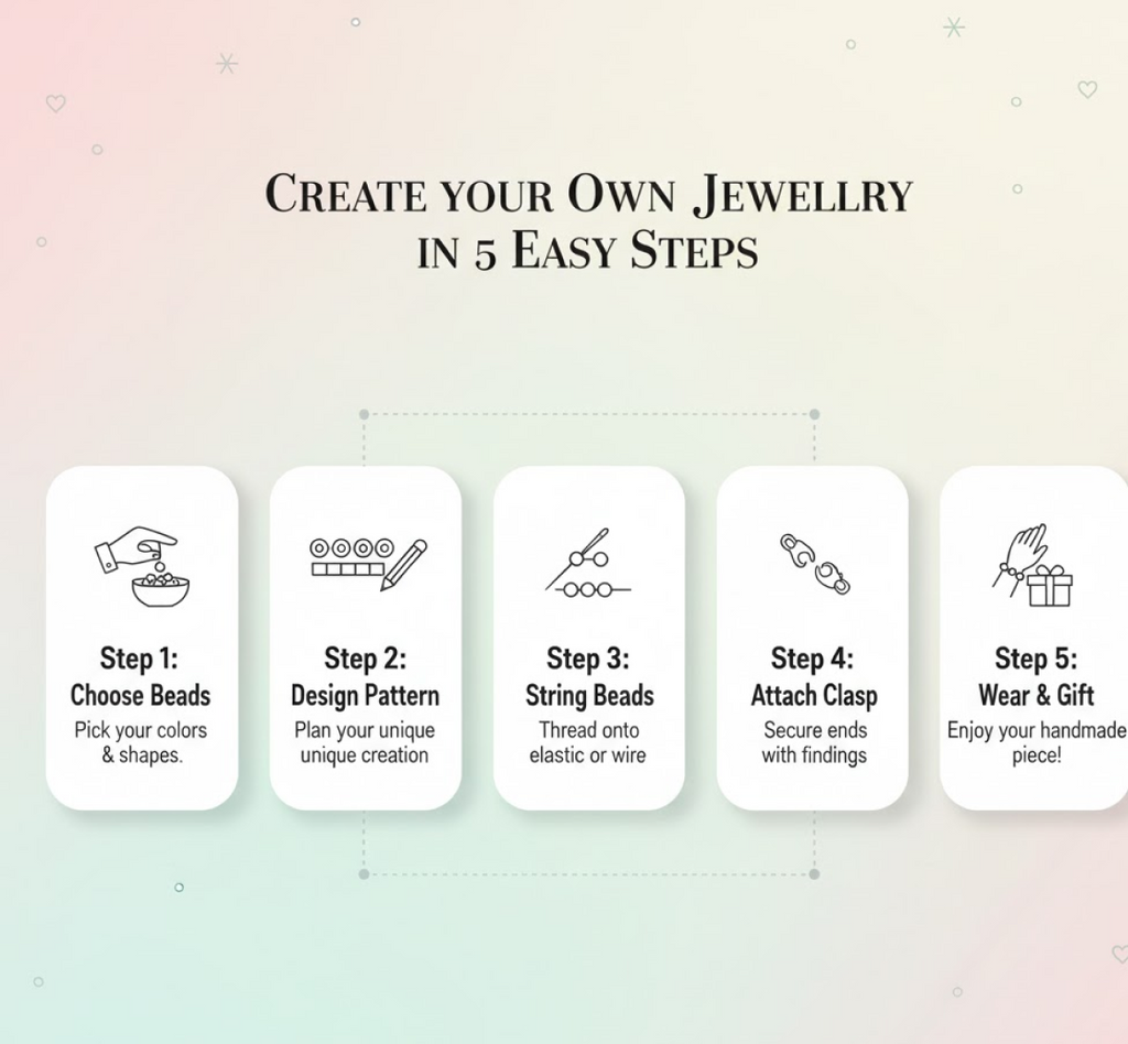 Metal clasps and accessories in DIY Jewellery Making Kit for creating jewelry pieces
