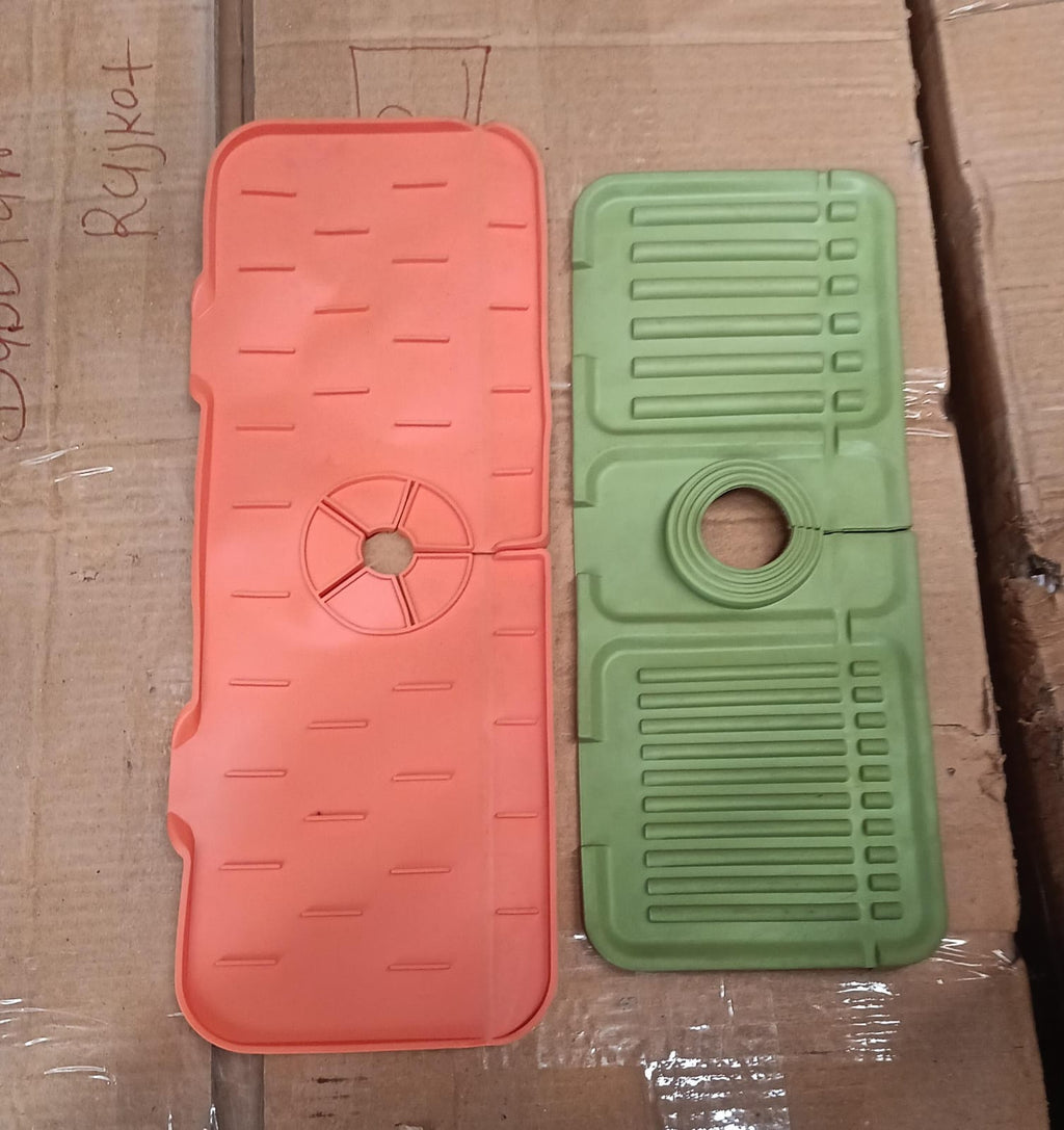 's durable silicone splash guard, ideal for keeping both kitchen and bathroom areas dry.