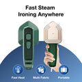 Main product shot of the Happy Bathers portable steam iron, highlighting its compact design.