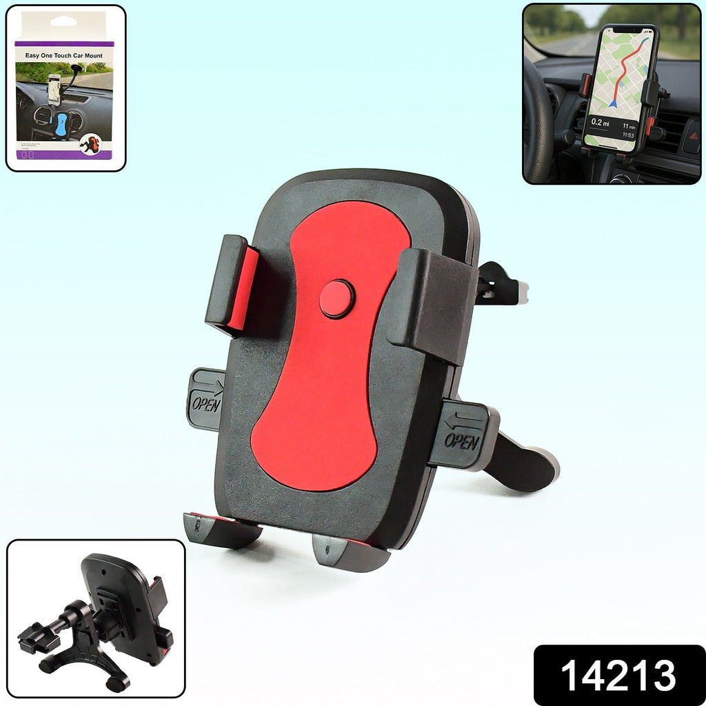 Car mobile holder displayed in its retail box, highlighting branding and features.