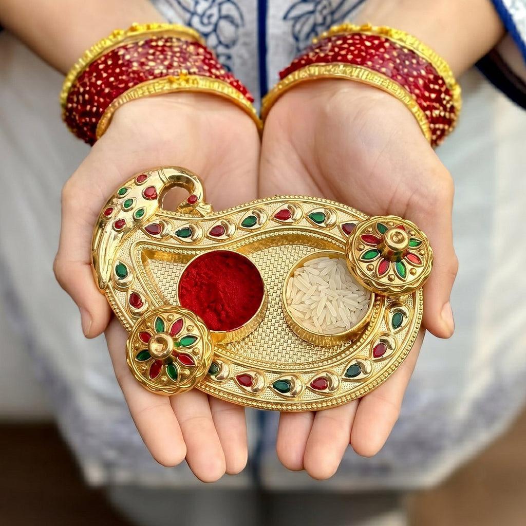 Golden Kumkum Kankavati for festive occasions