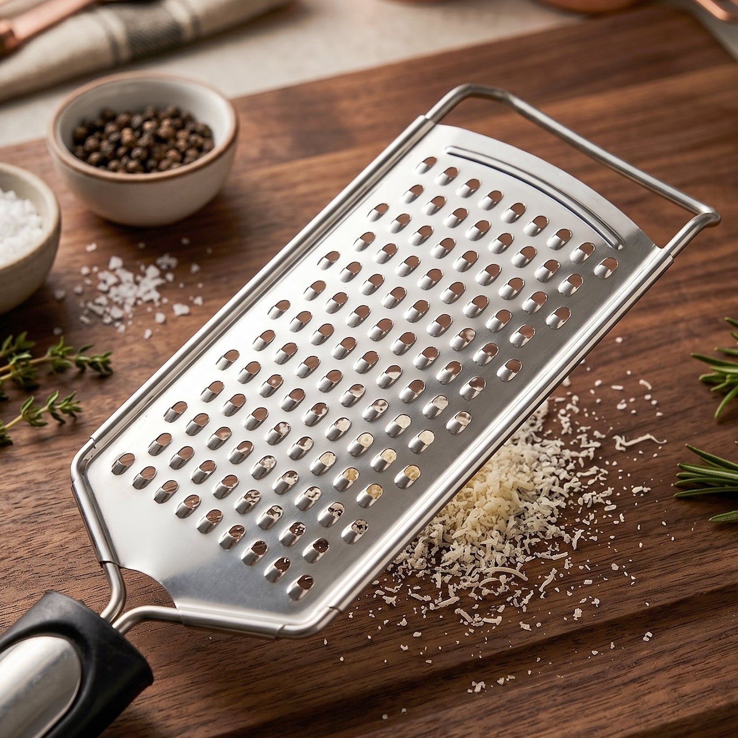 Zesting lemon or ginger with stainless steel grater