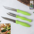 3-piece stainless steel kitchen knife and peeler combo set