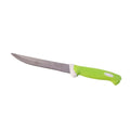 9-inch stainless steel kitchen knife with plastic handle on white background
