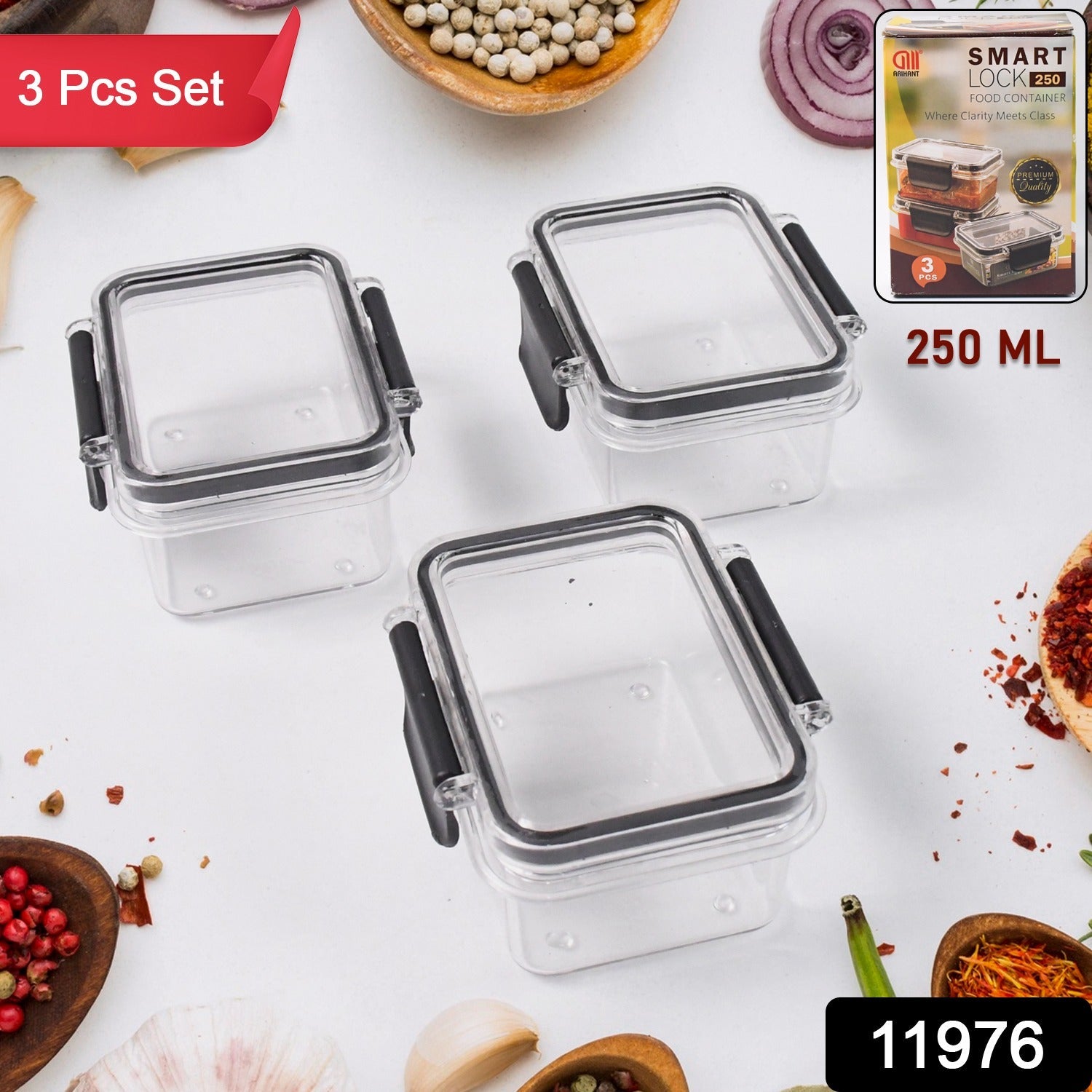 Transparent fresh guard kitchen container with air seal locking lid