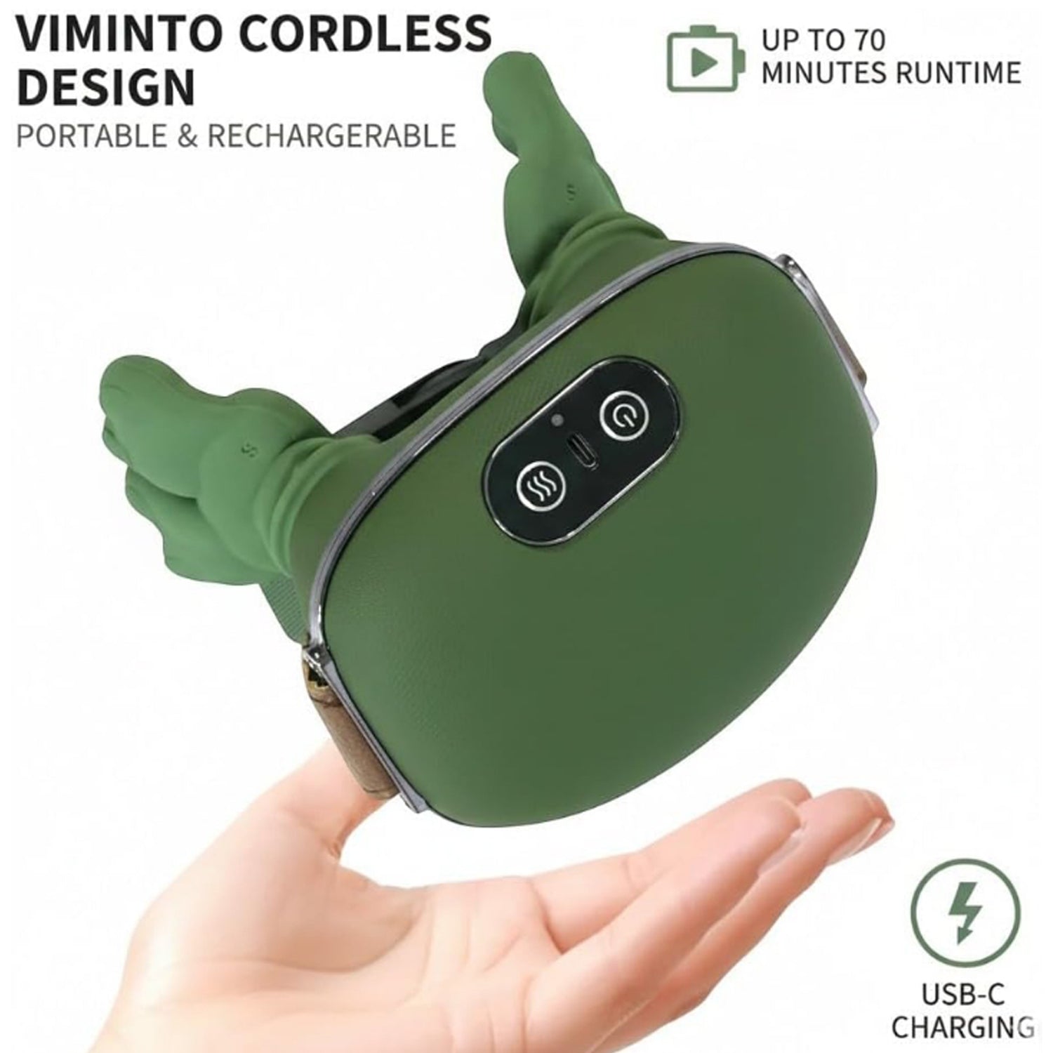 Rechargeable neck and shoulder massager with easy dual-button control panel