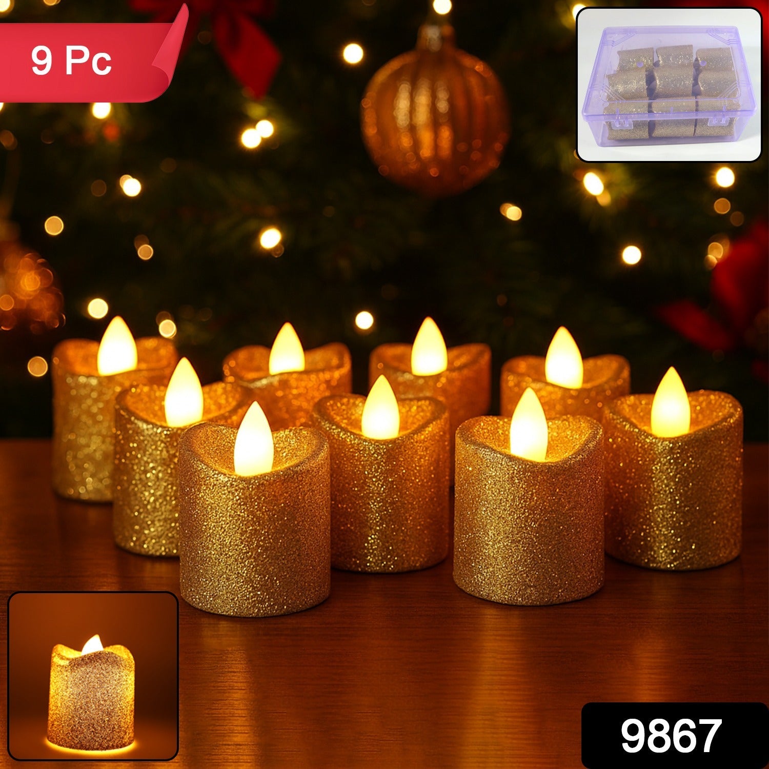 Close-up of premium LED candles for safe decorative lighting