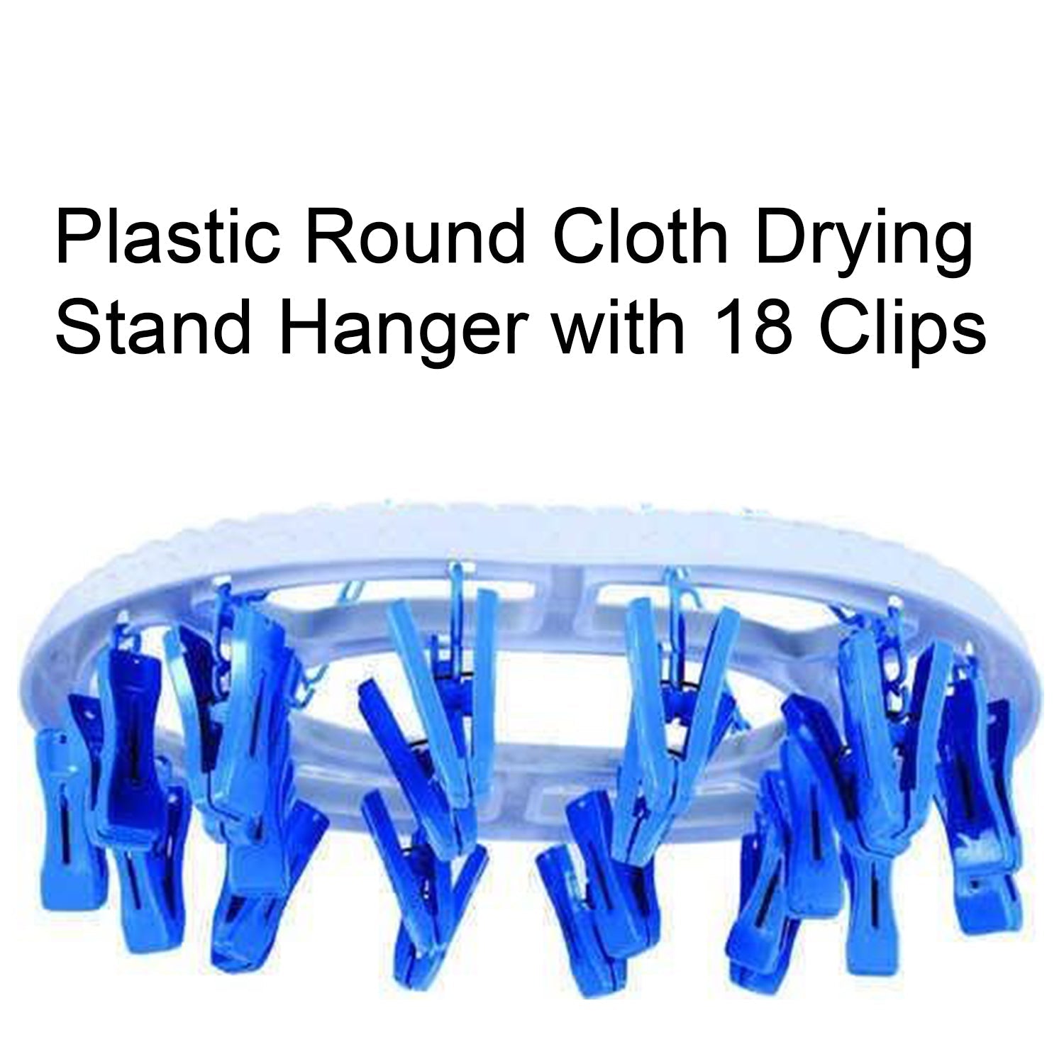Strong plastic clips on the 18-clip round drying hanger for secure hold.