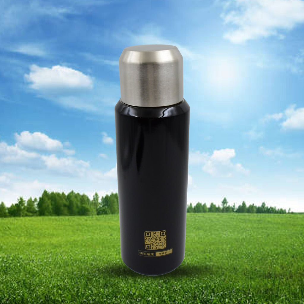Durable stainless steel vacuum flask for daily hydration.
