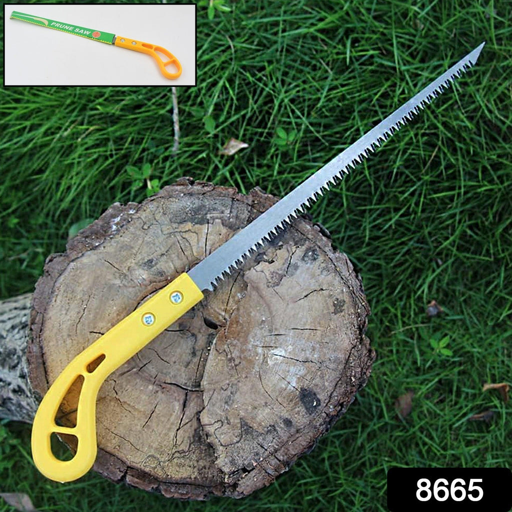 High-strength pruning hand saw, ideal for garden branches and woodworking.
