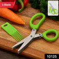 3-blade multipurpose kitchen scissors chopping fresh herbs and vegetables quickly