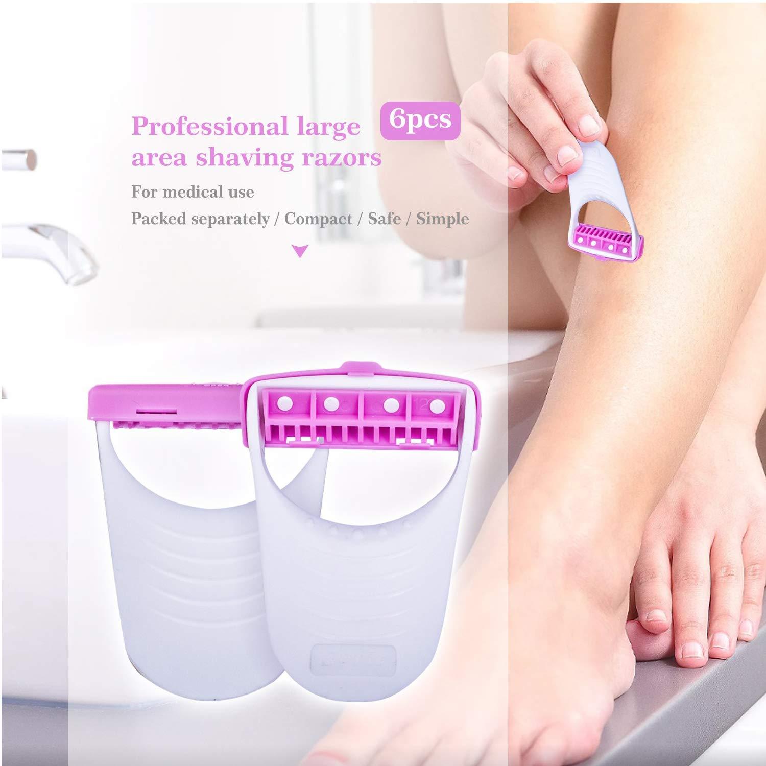 Pack of 6 disposable body razors for women with sterile individual packaging
