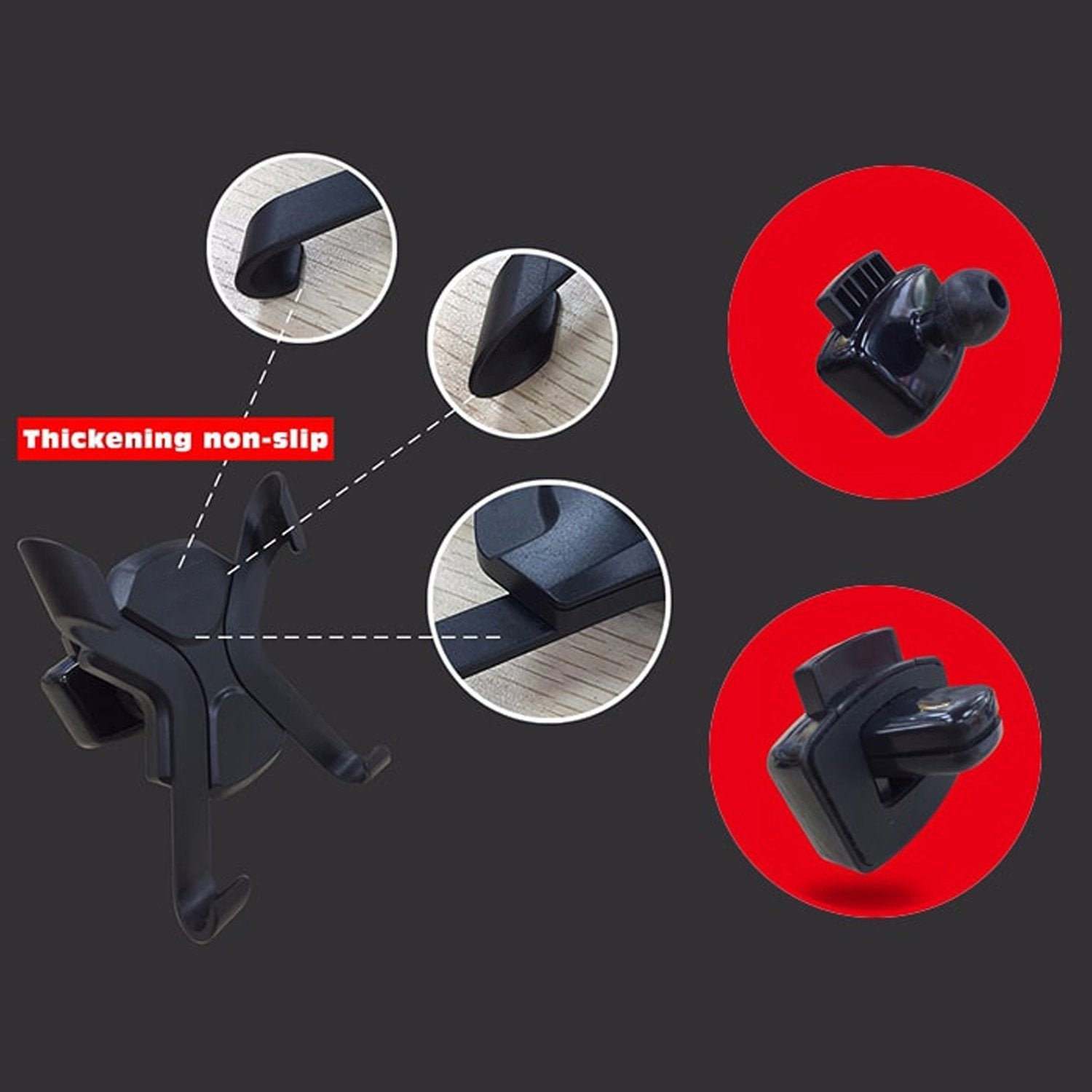 Vehicle air vent mount for phones and gadgets, ensuring a stable and accessible display.