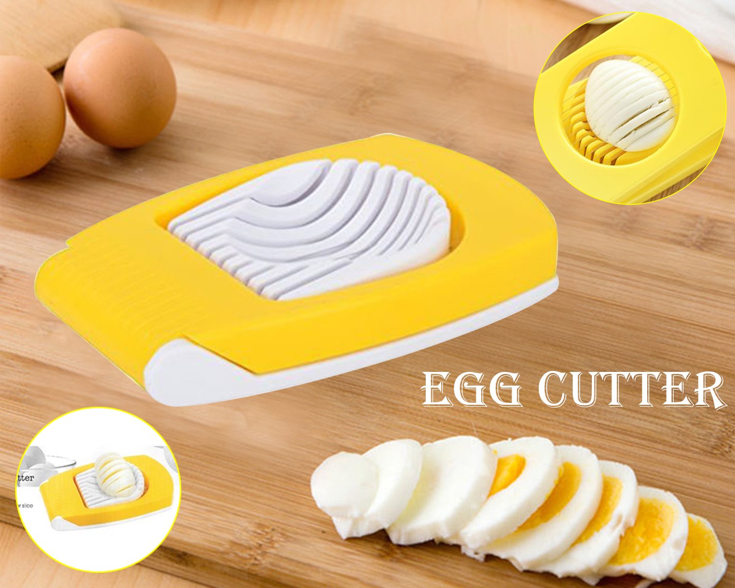 Vibrant yellow Quickslice Egg Cutter, adding a pop of color to your kitchen tools.