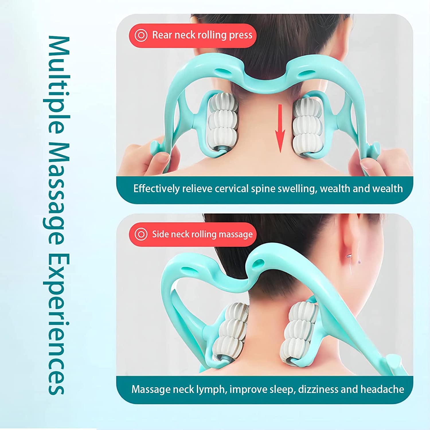 Close-up of the ergonomic design of the Neck & Shoulder Massager.