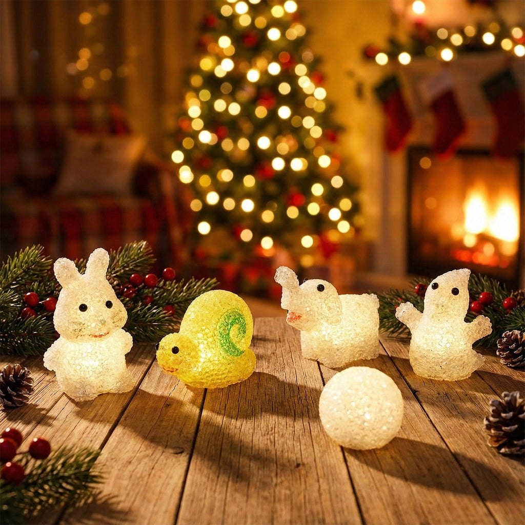 A set of multi-shape Animal LED Night Lamps creating a warm glow.