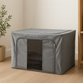 Storage box with lid and transparent window for clothes and linen organization