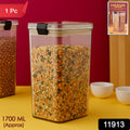 Airtight plastic storage container 1700 ML with clip-lock lid preserving freshness