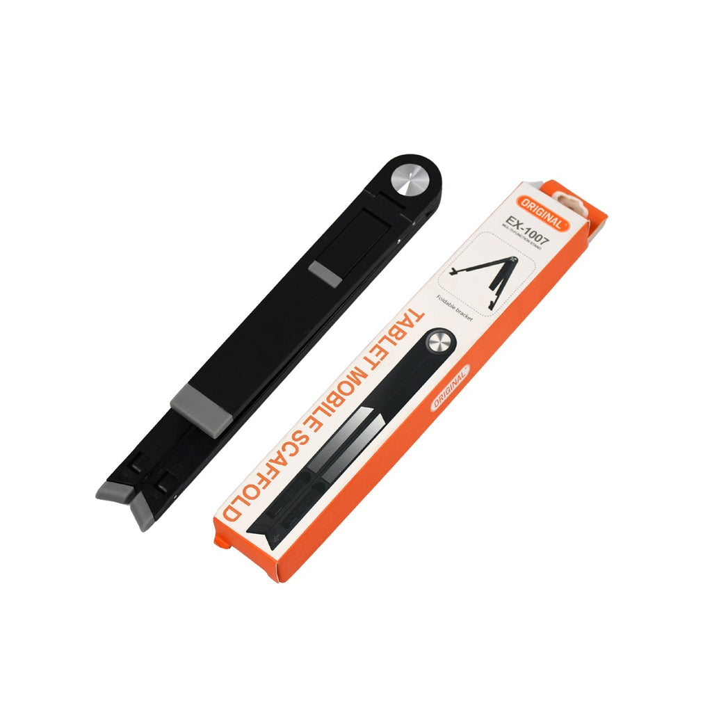 Side view of the portable phone stand demonstrating its multi-angle adjustability.