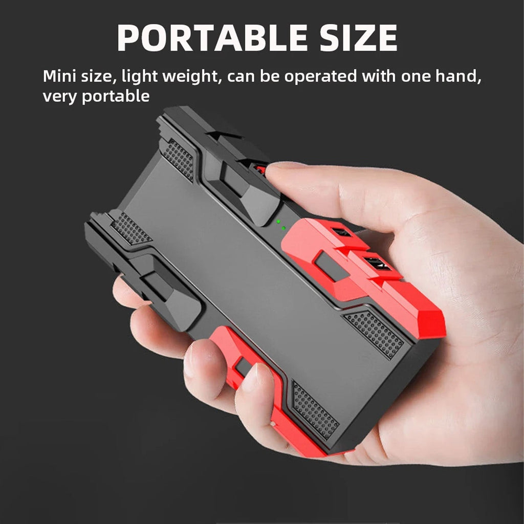 Phonixio Mini LED Flashlight with Power Bank, illustrating its multiple lighting modes.