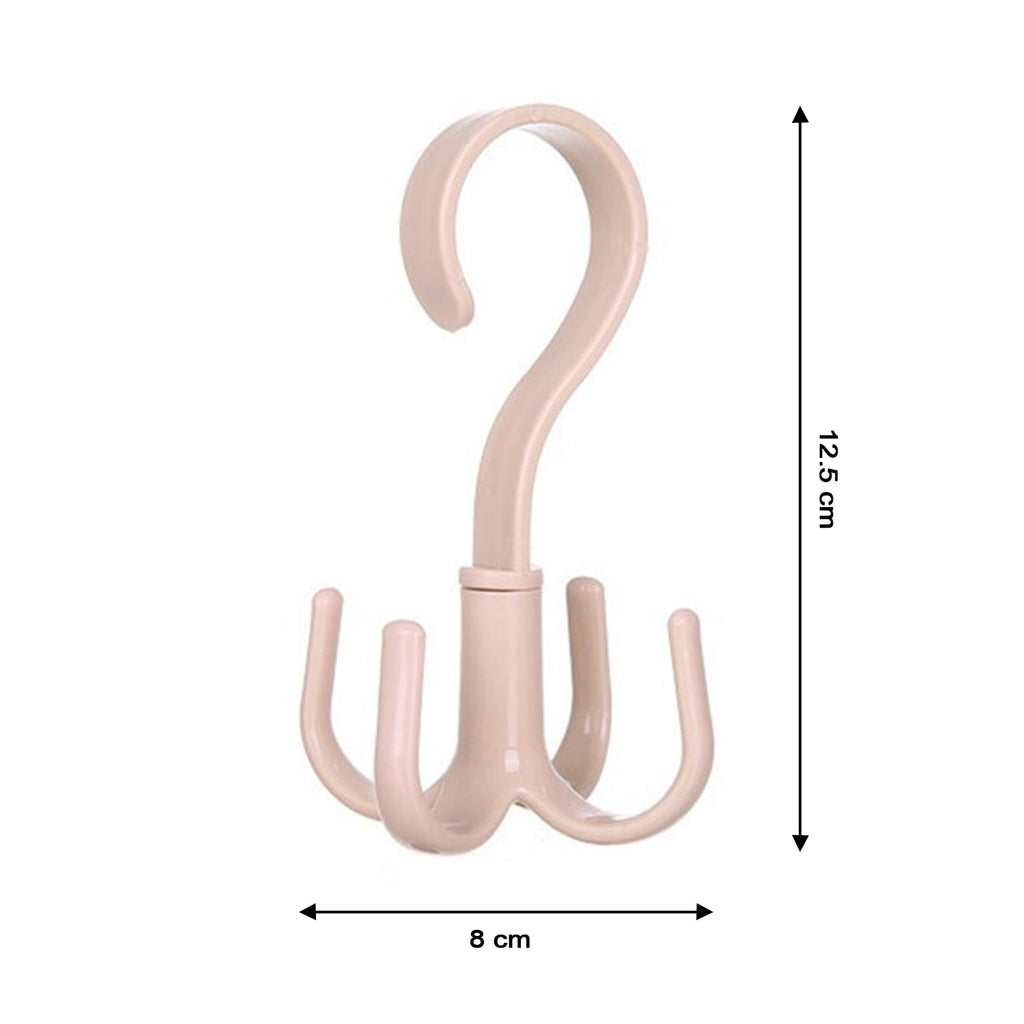 A hand holding the lightweight and portable 360-degree rotatable purse hanger hook.