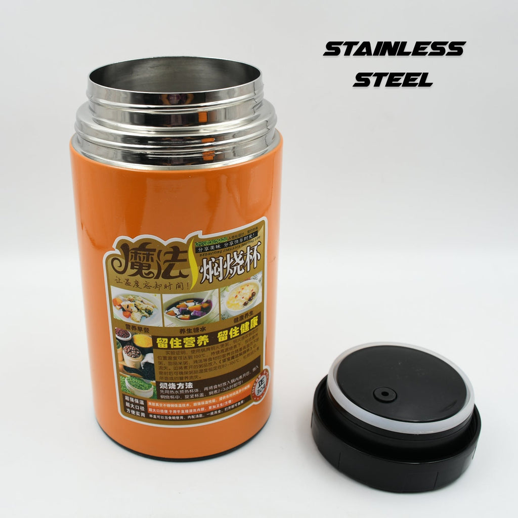 An infographic illustrating the 1000ml capacity and key features of the VoltDesk stainless steel bottle.