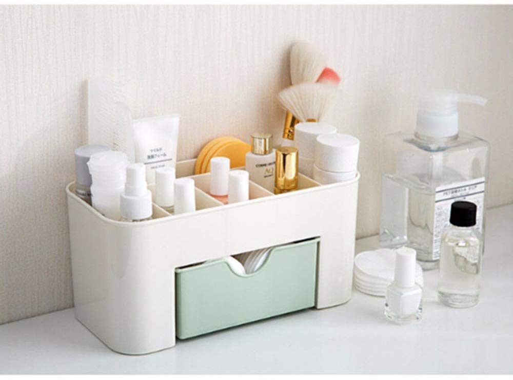 Detailed view of the Makeup Organizer's compartments, designed for efficient cosmetic storage.