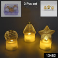 Close-up of a flameless LED candle with a realistic flickering flame effect.