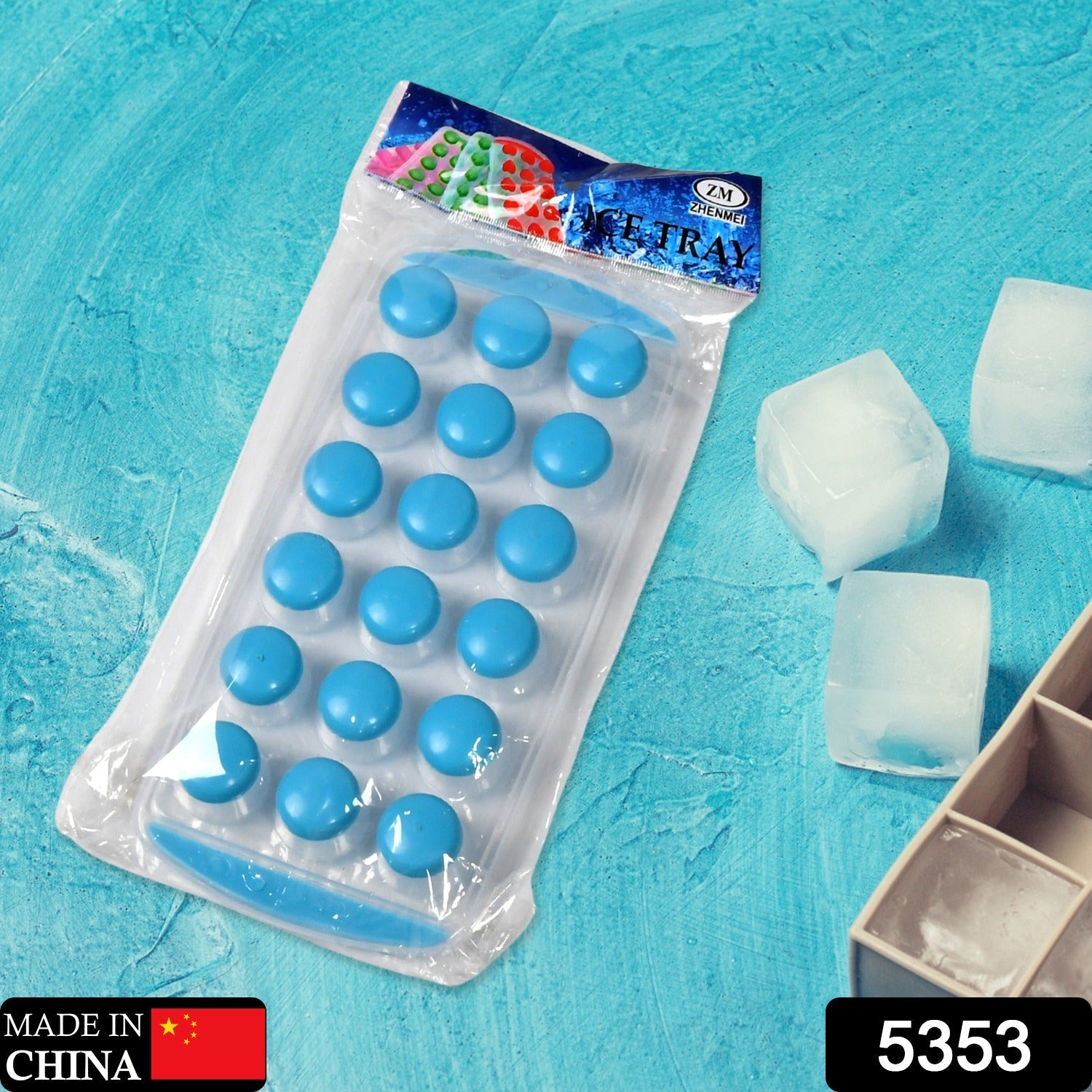 Close-up of a flexible round silicone ice cube tray, highlighting its easy release design.