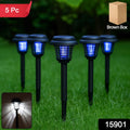 Outdoor solar mosquito lamp illuminating patio and killing insects