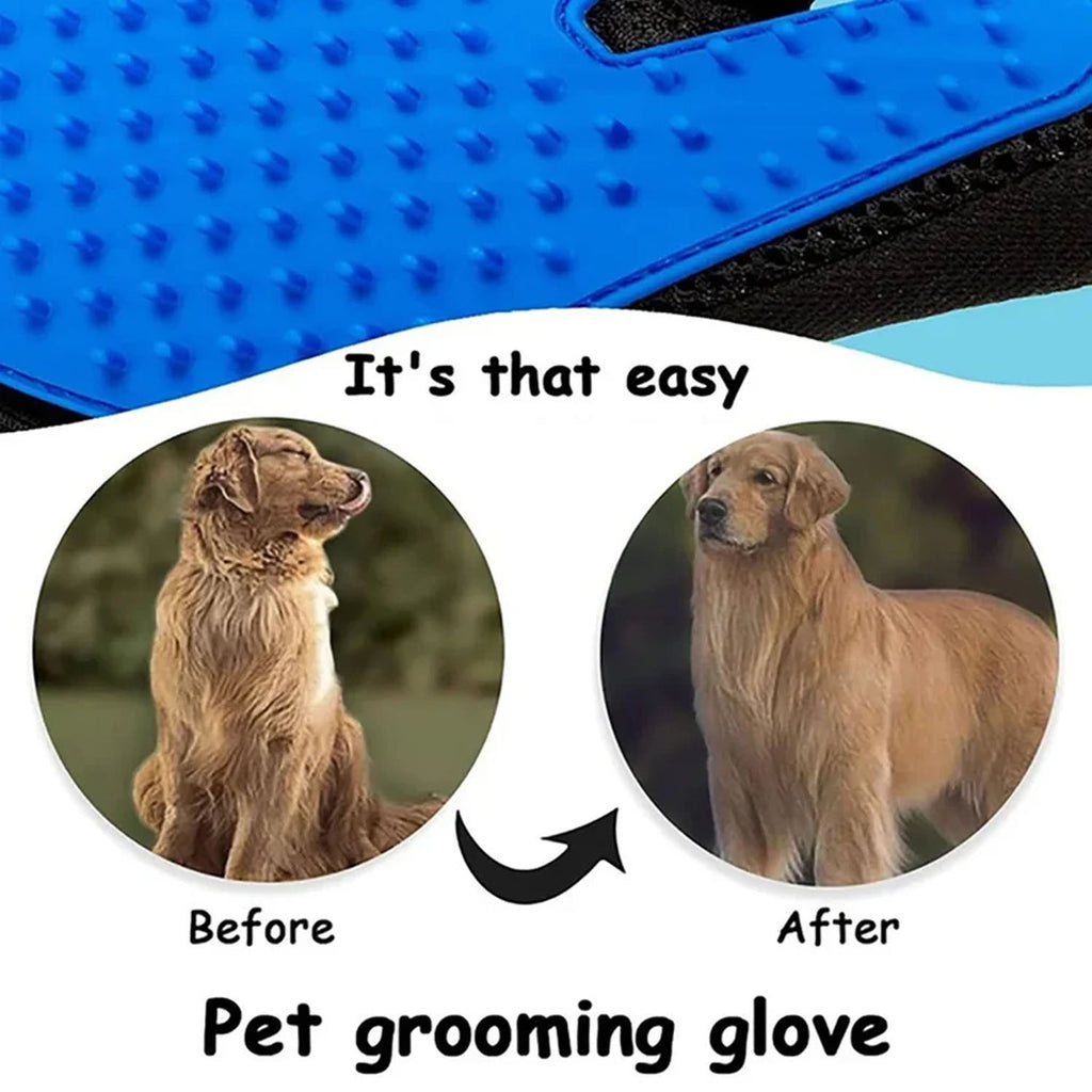Pet bath massage grooming glove with adjustable wrist strap