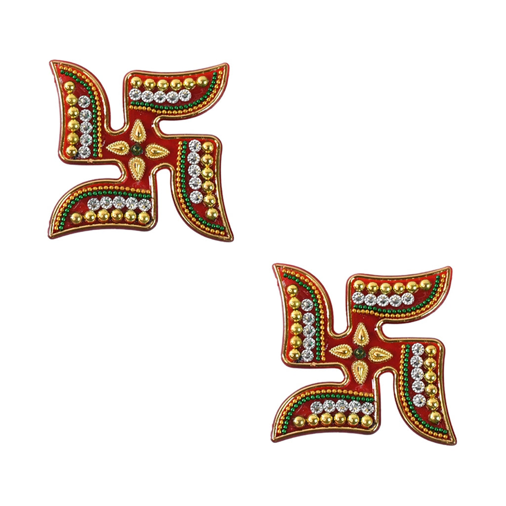 Traditional decorative Swastik acrylic sticker set for home pooja decoration
