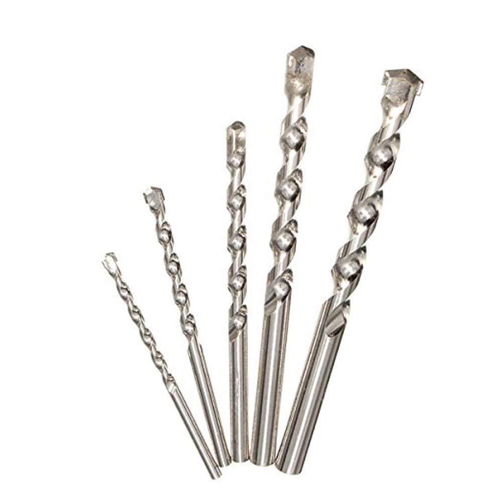 An arrangement of the multicolor metal drill bits, a 5-piece set for precision work.