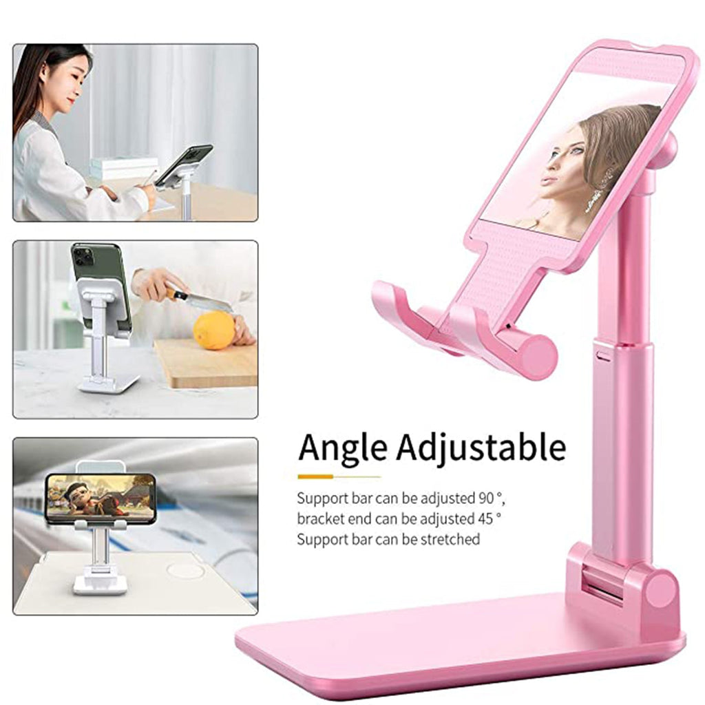 Ergonomic phone holder with mirror, showing stable support for a smartphone.
