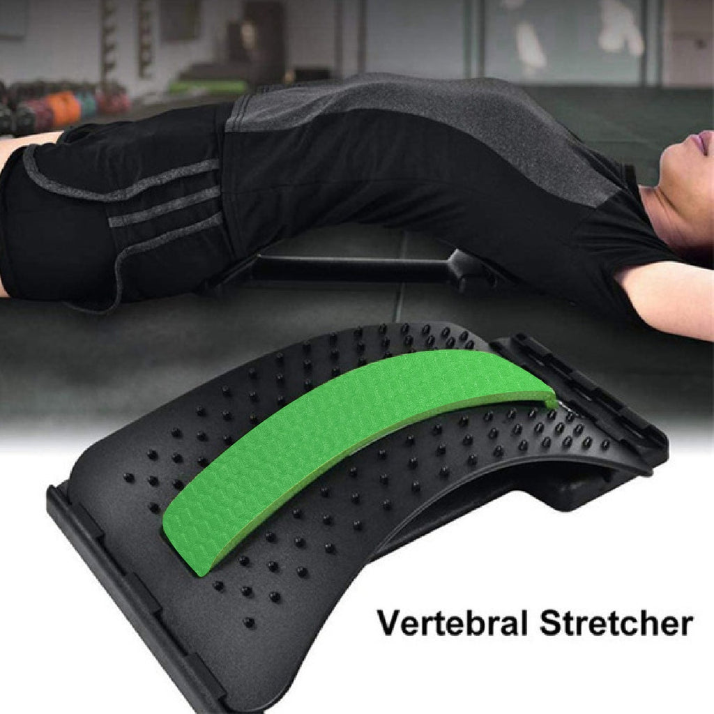 Person easily assembling the multi-level back stretcher before use, highlighting portability.