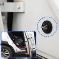 Car door protector discreetly installed on a car door edge to prevent dents.