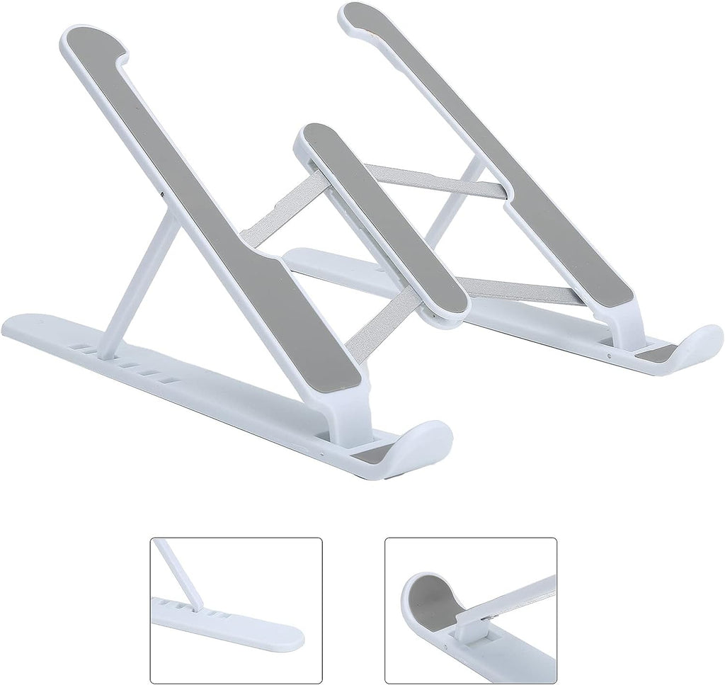 Multi-angle adjustable tablet stand in use, showcasing ergonomic levels.