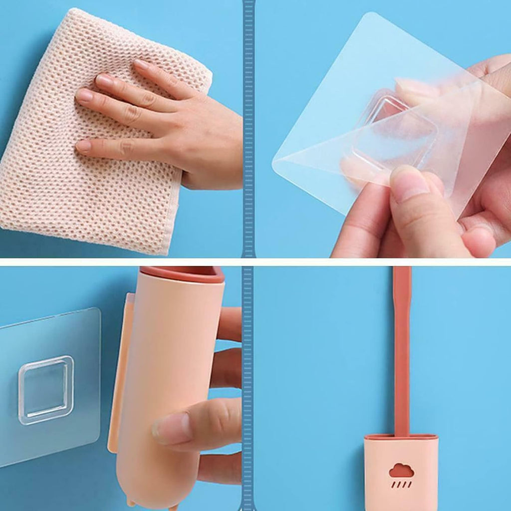 Ventilated quick-dry holder for the silicone toilet brush, preventing water build-up.