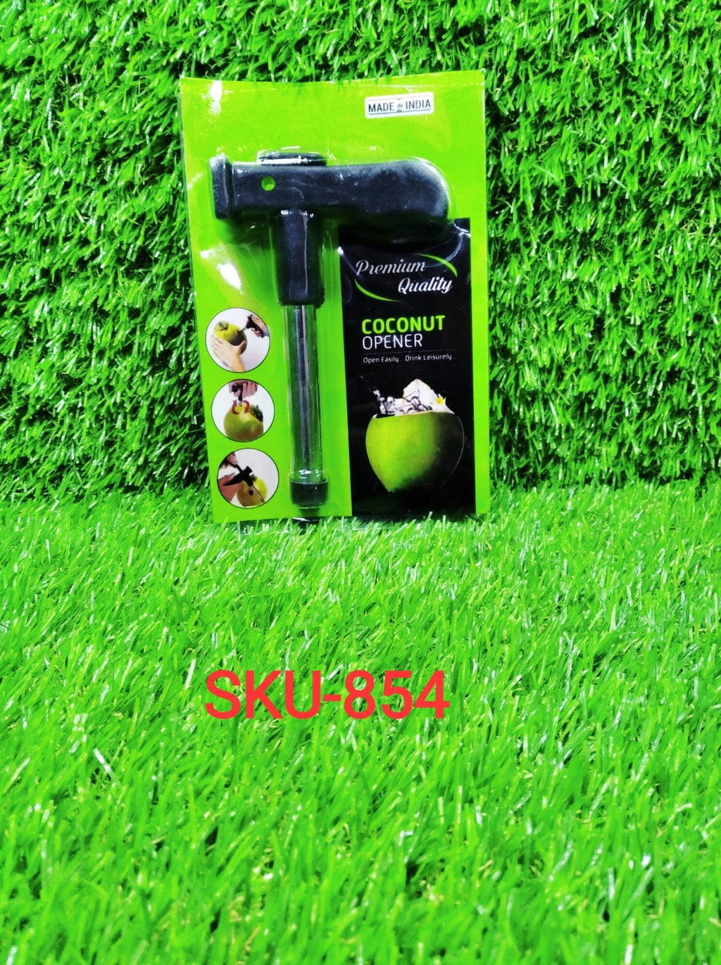 Robust coconut driller tool designed for easy and safe use.