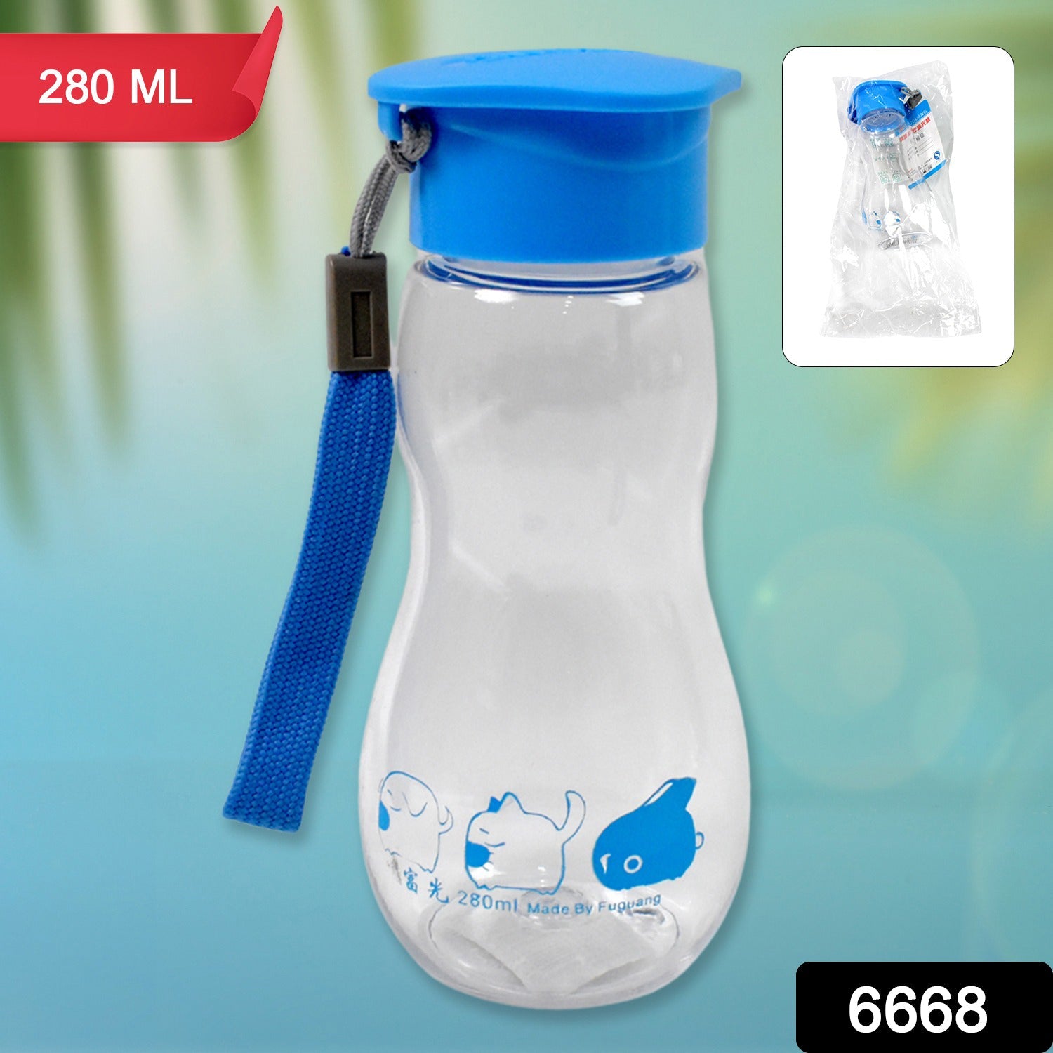 Portable BPA-free water bottle with a convenient strap, ideal for daily hydration needs.