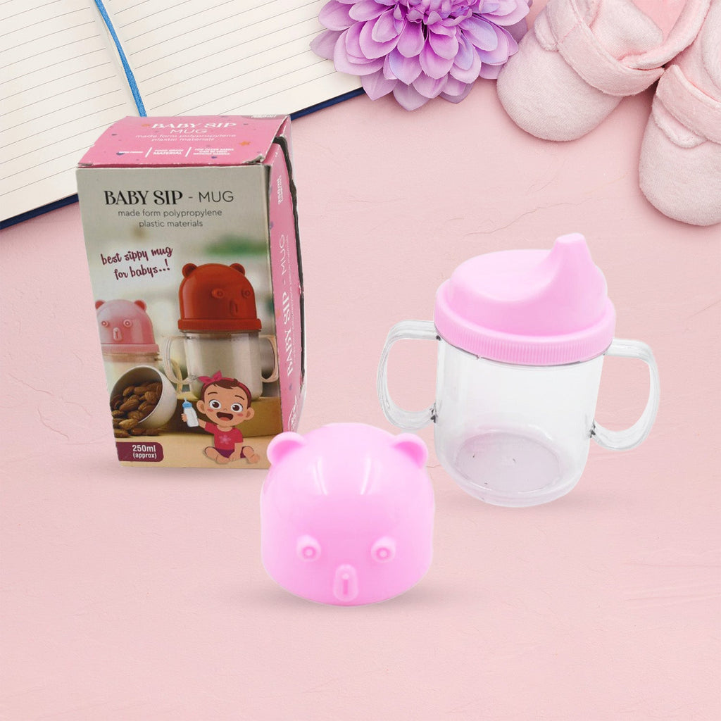 A 250 ml baby sippy cup, highlighting its effective leakproof design.