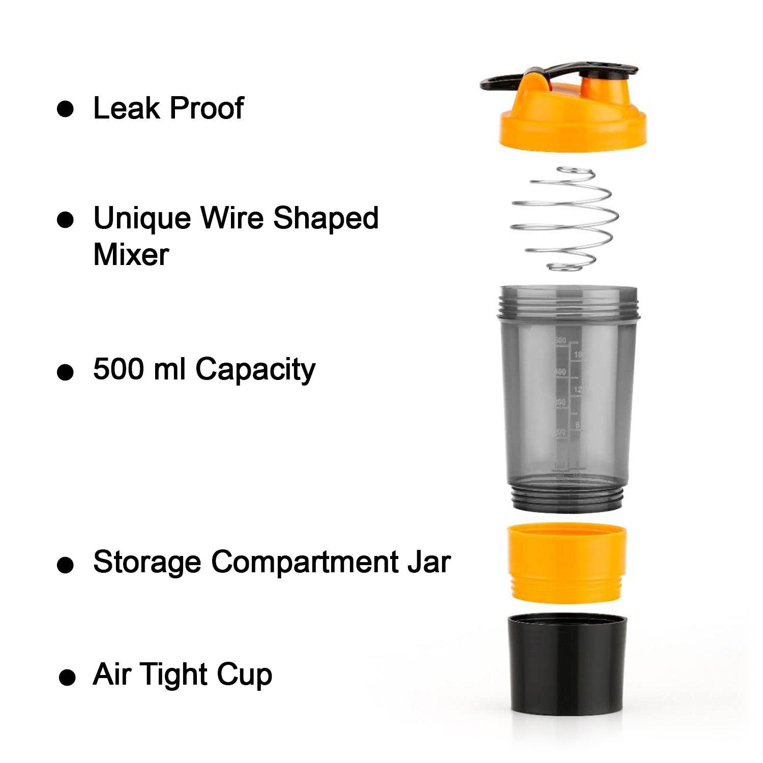 Gym Shaker Bottle with visible mixing ball, perfect for protein shakes.