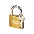 Solid imitation copper padlock with hardened steel shackle on a white background, highlighting its robust design.