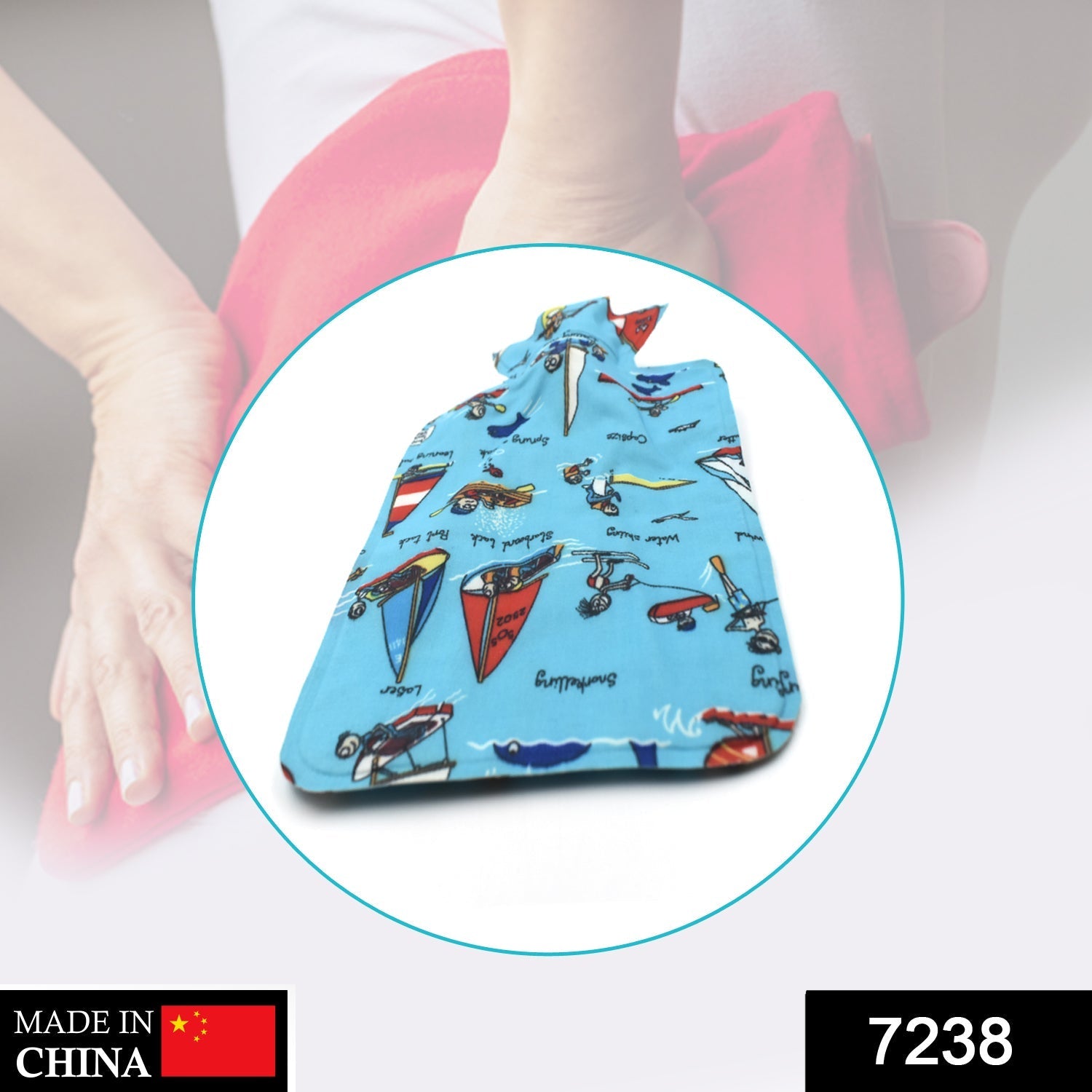 Leak-proof hot water bottle providing soothing heat for back pain relief.