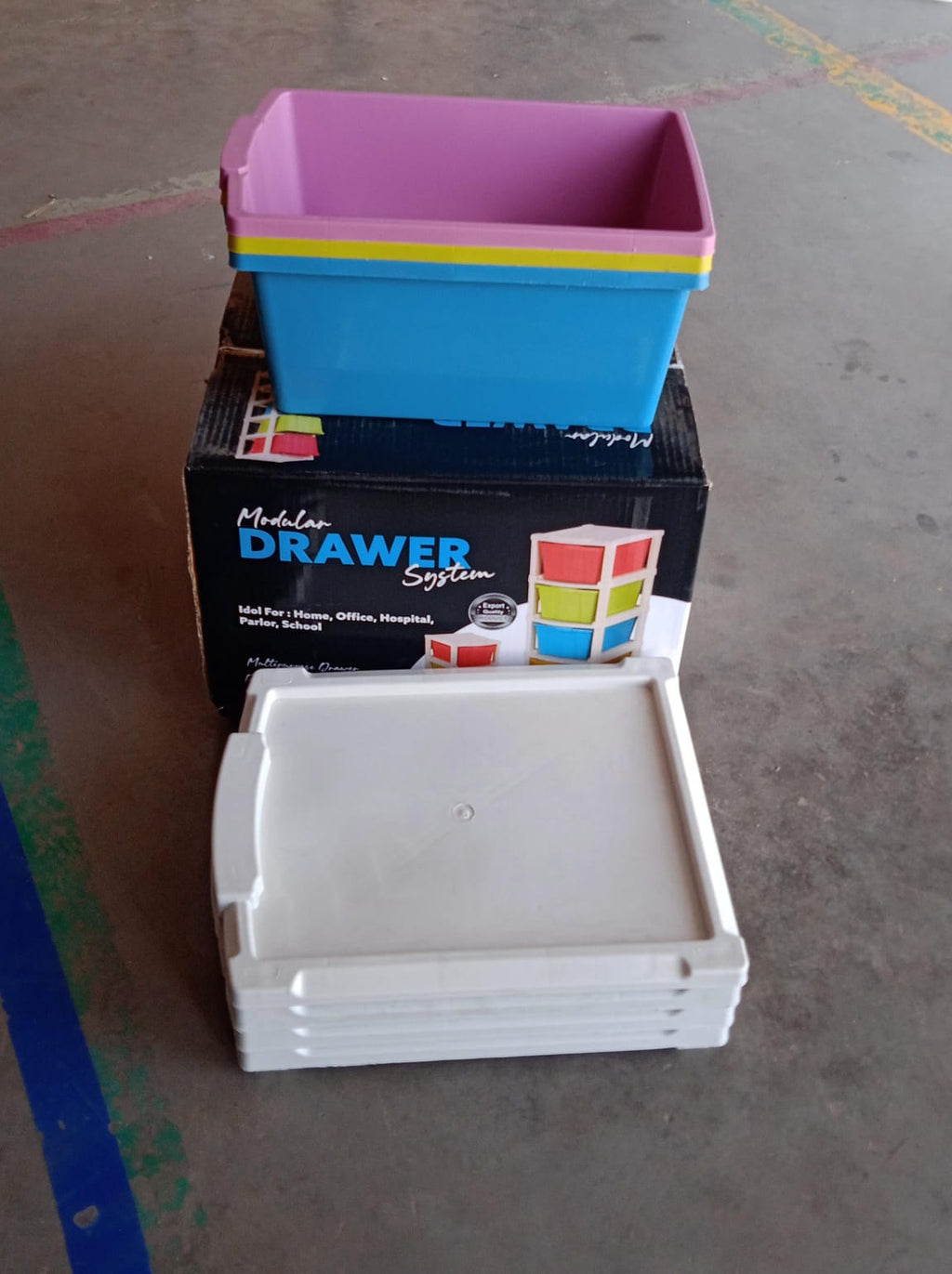 Side view of the sturdy Organivo plastic drawer organizer.